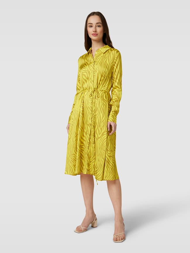 Платье-рубашка длиной до колена с анималистичным принтом модель «АМИРА» Delicate Love, желтый