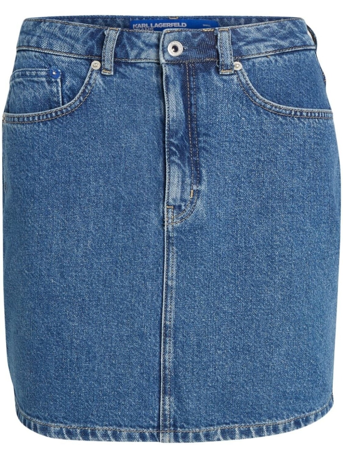 

Karl Lagerfeld Jeans джинсовая мини-юбка с графичным принтом, синий