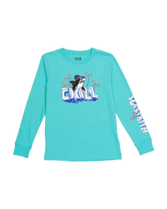 

Синяя футболка с длинными рукавами Big Boy Chill Shark Hurley, синий