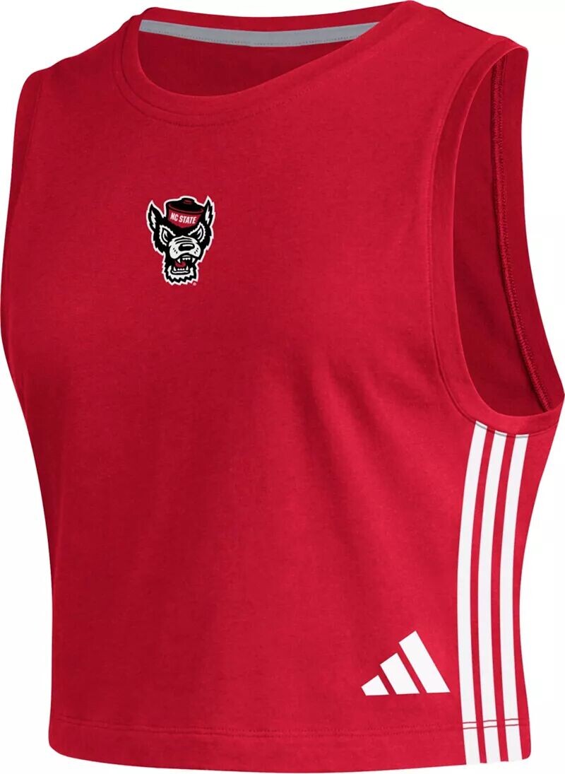 

Красная укороченная майка Adidas NC State Wolfpack для женщин