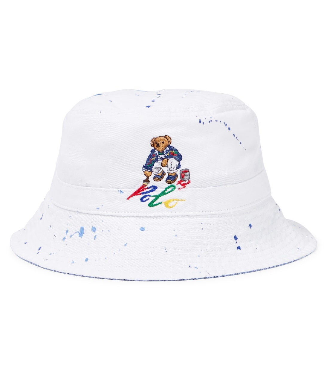 

Панама из хлопковой парусины с логотипом Polo Ralph Lauren Kids, белый
