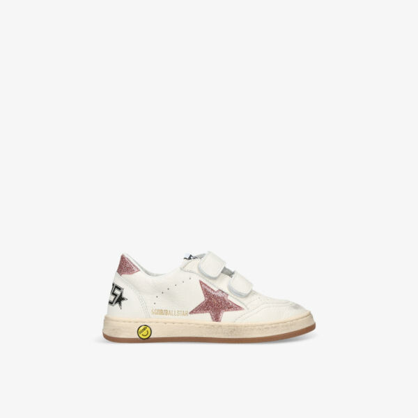 

Кожаные низкие кеды Ballstar с блестками, 6–9 лет Golden Goose, цвет peach