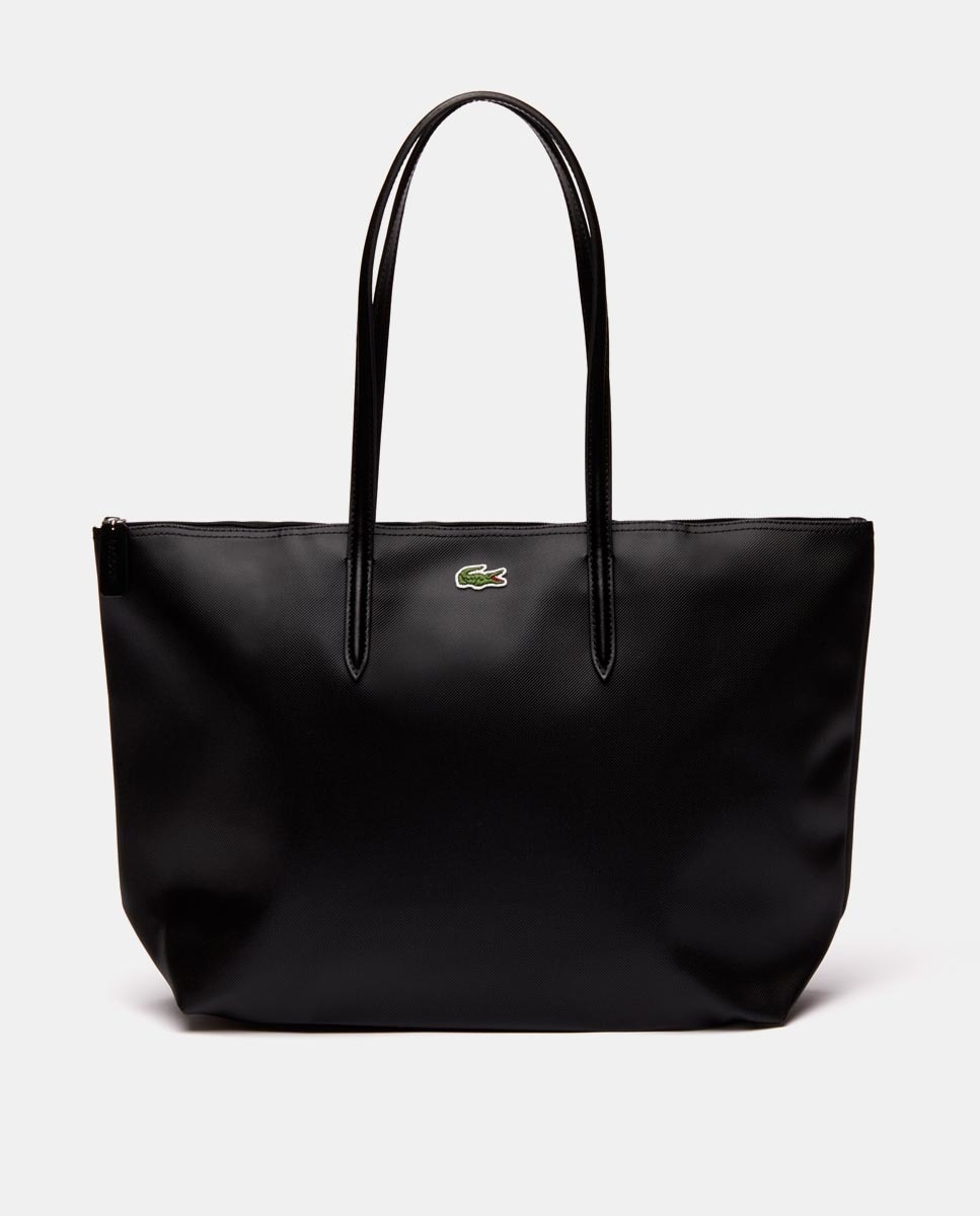 цена Большая черная сумка для покупок Lacoste с логотипом Lacoste, черный