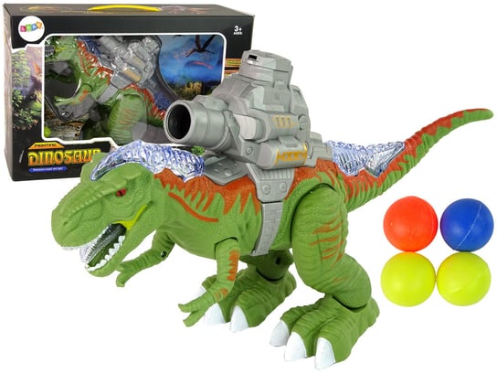 Динозавр с катапультой ходит и стреляет в зеленый цвет Lean Toys интерактивные игрушки 1 toy динозавр птеранодон