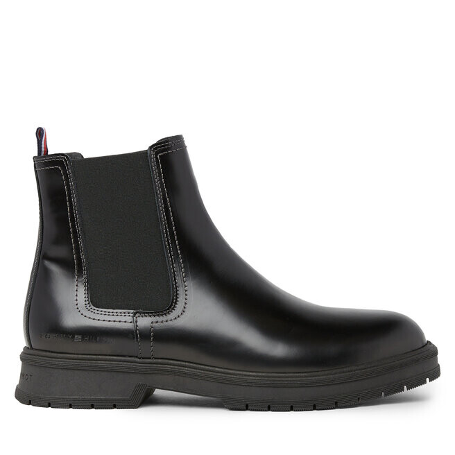 

Вьетнамки Tommy Hilfiger Chelsea Hilfiger W Abrasivato Lth Chels FM0FM04675 Black BDS, черный