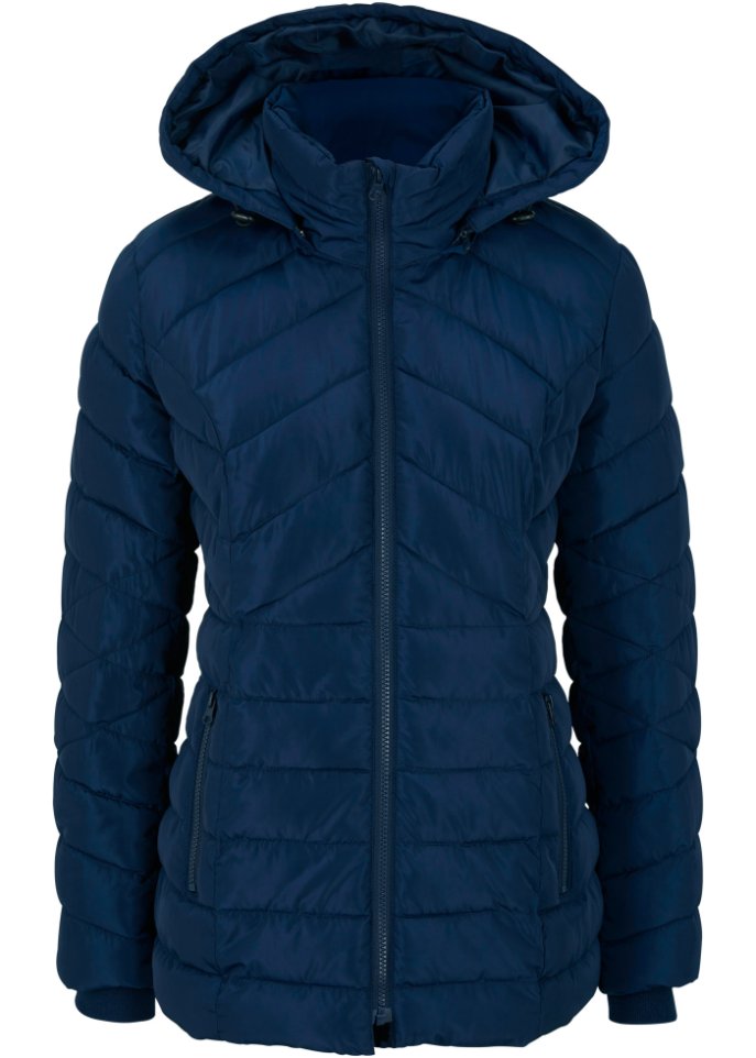 Легкая стеганая куртка со съемным капюшоном Bpc Bonprix Collection, синий цена и фото