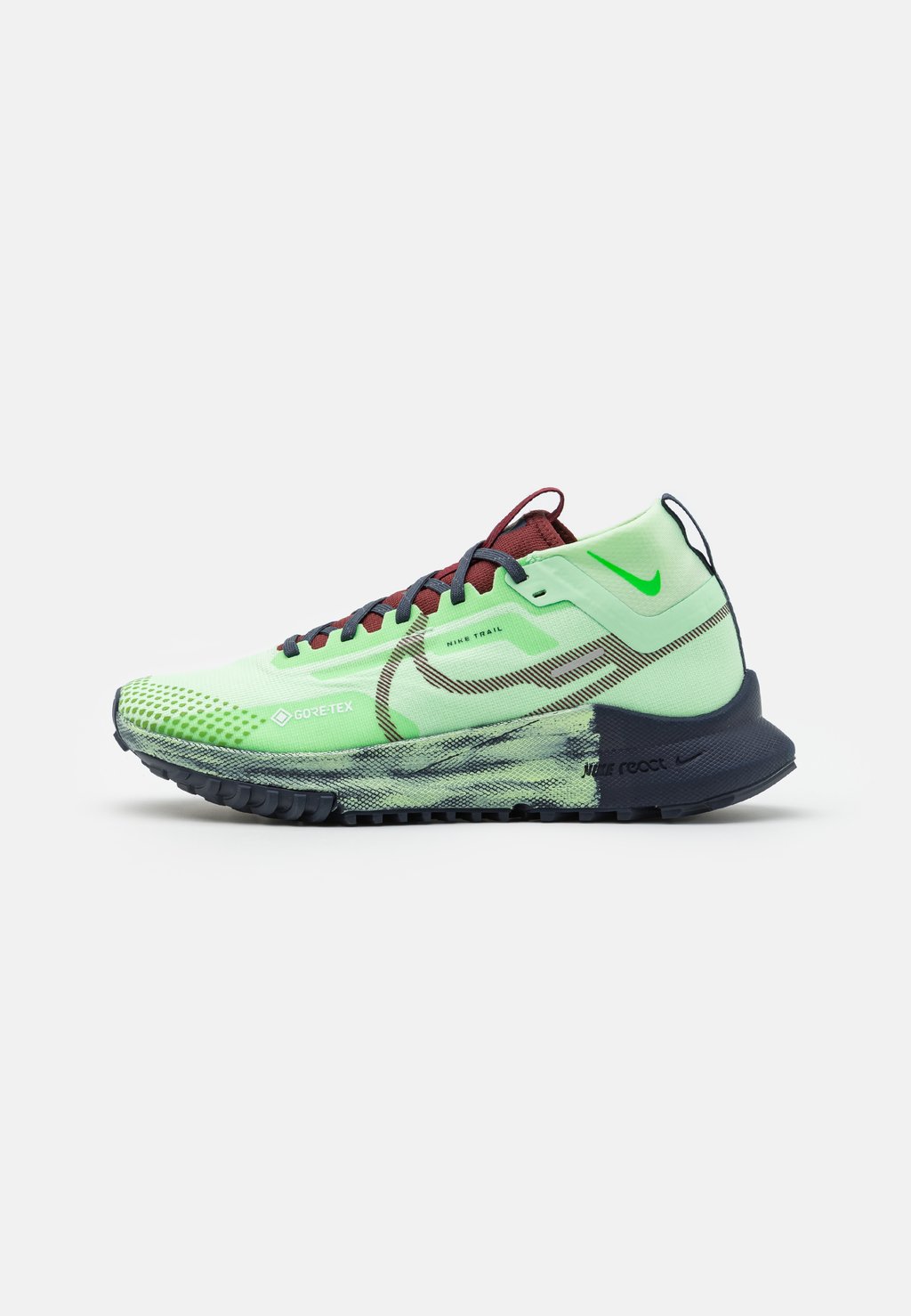 Кроссовки для бега по пересеченной местности REACT PEGASUS TRAIL 4 GTX Nike, цвет vapor green/dark team red/thunder blue/light armory blue/green strike