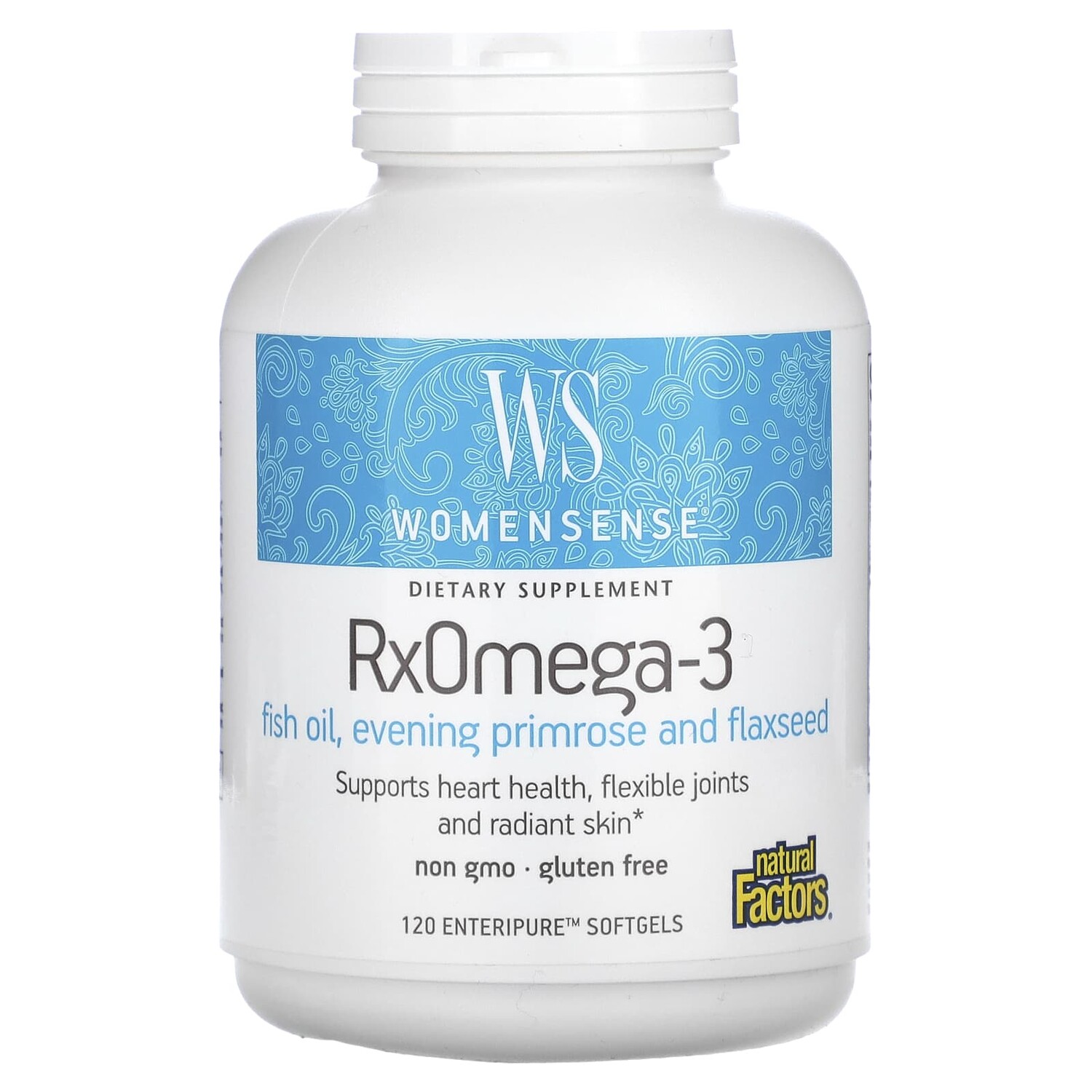 

WomenSense, RxOmega-3, 120 мягких таблеток Enteripure, Natural Factors