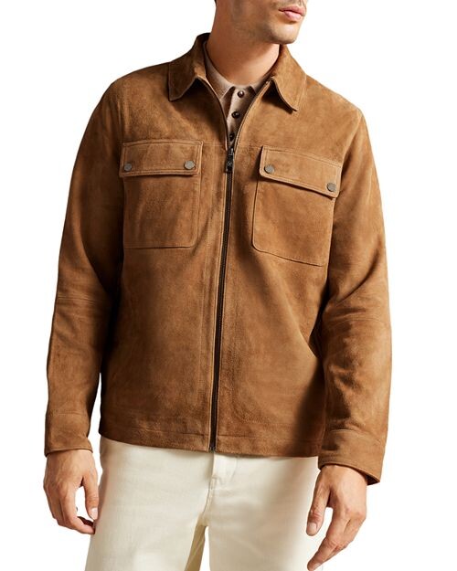 

Замшевая куртка на молнии Thierry Ted Baker, цвет Tan/Beige