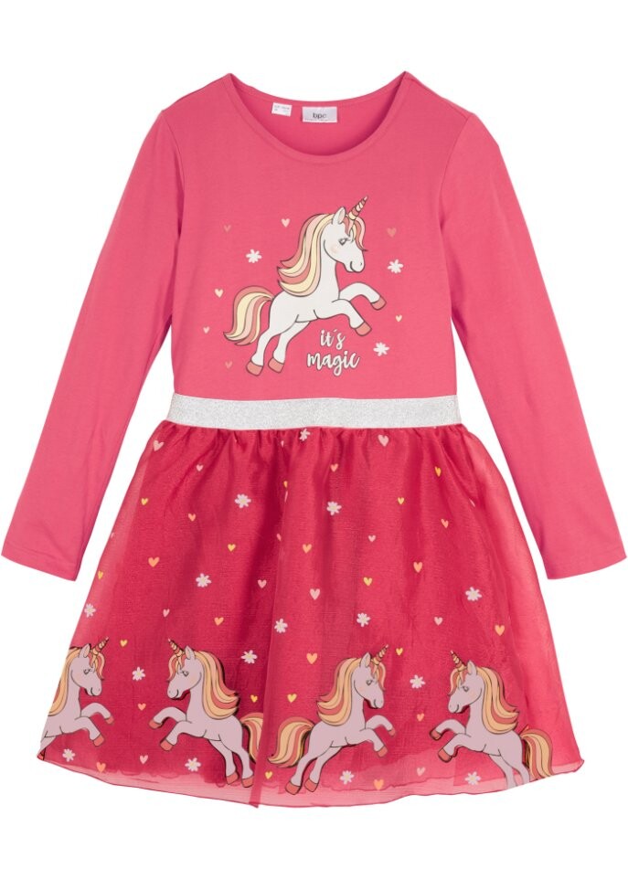 

Трикотажное платье для девочки с органзой Bpc Bonprix Collection, розовый