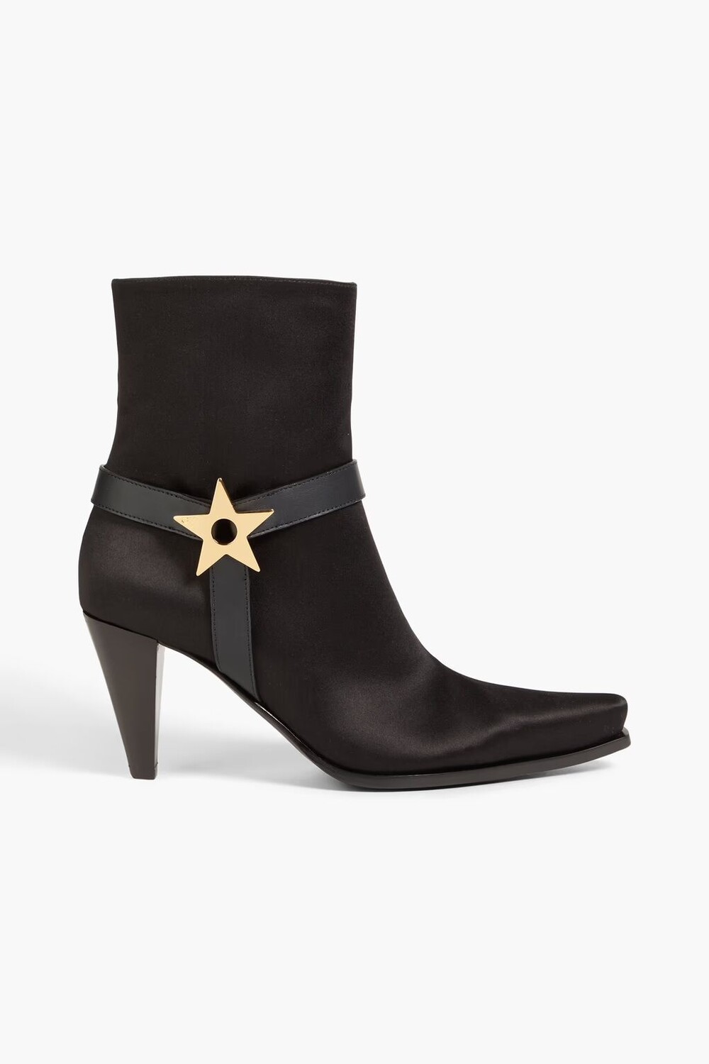

Атласные ботильоны с декорированной кожаной отделкой Giuseppe Zanotti, черный