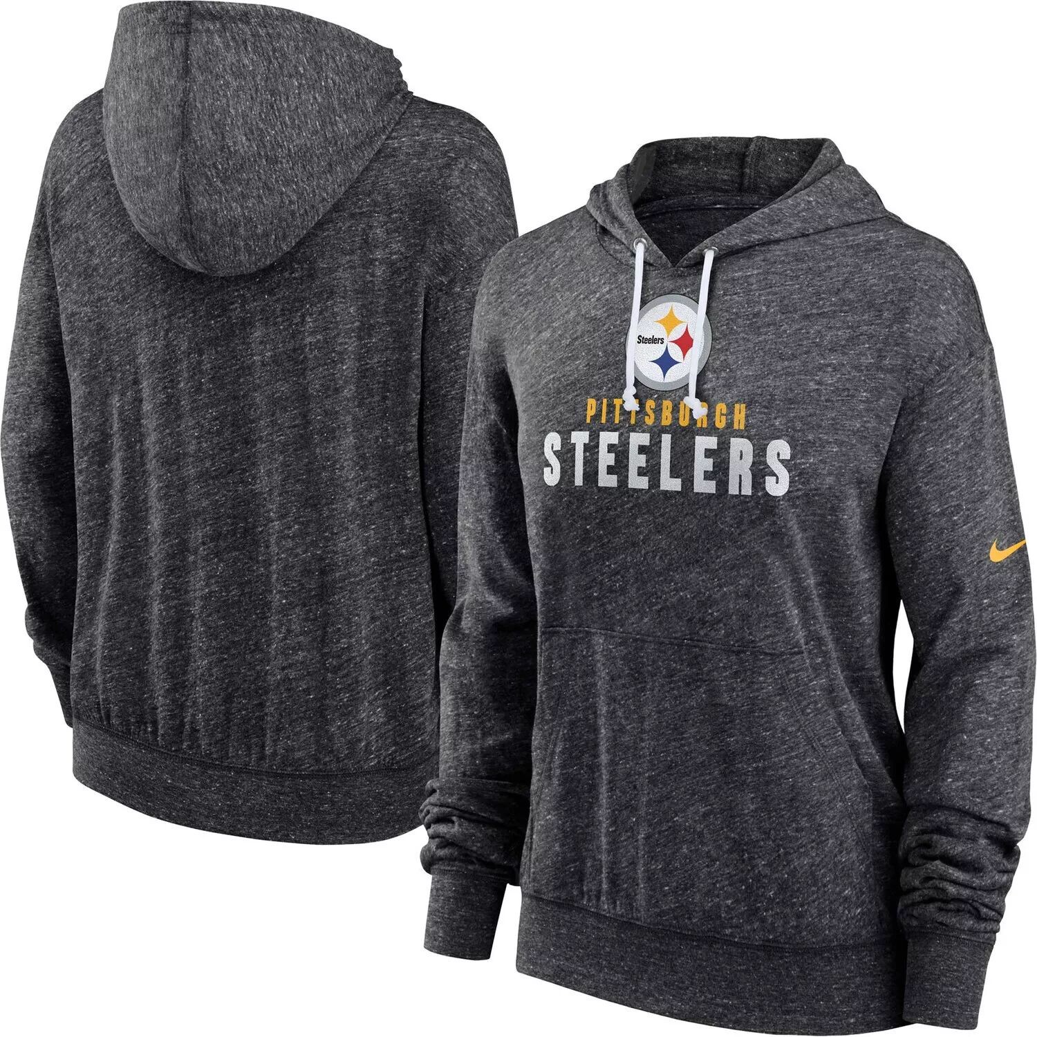 

Женский черный винтажный пуловер с капюшоном Nike Pittsburgh Steelers Gym Nike