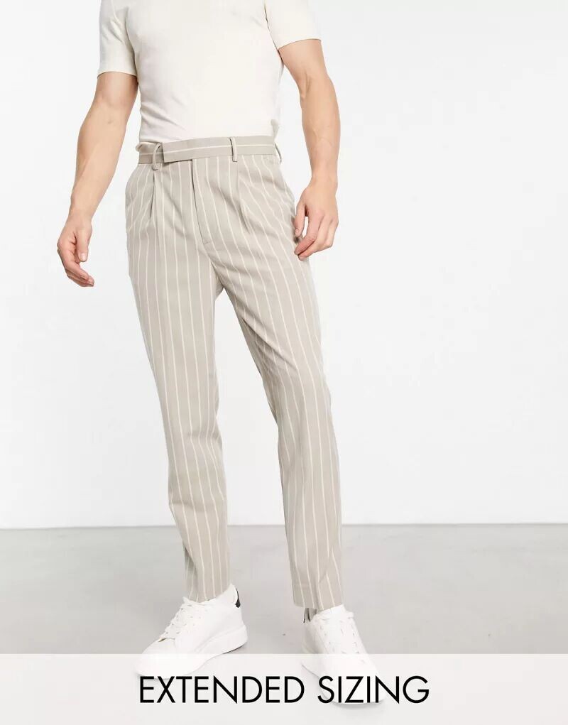 

Узкие брюки строгого кроя с каменными полосками ASOS