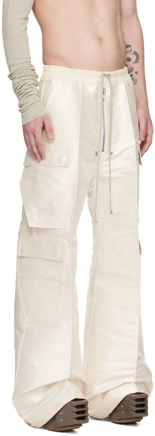 

Белые брюки-карго Rick Owens Cargobelas, Белый