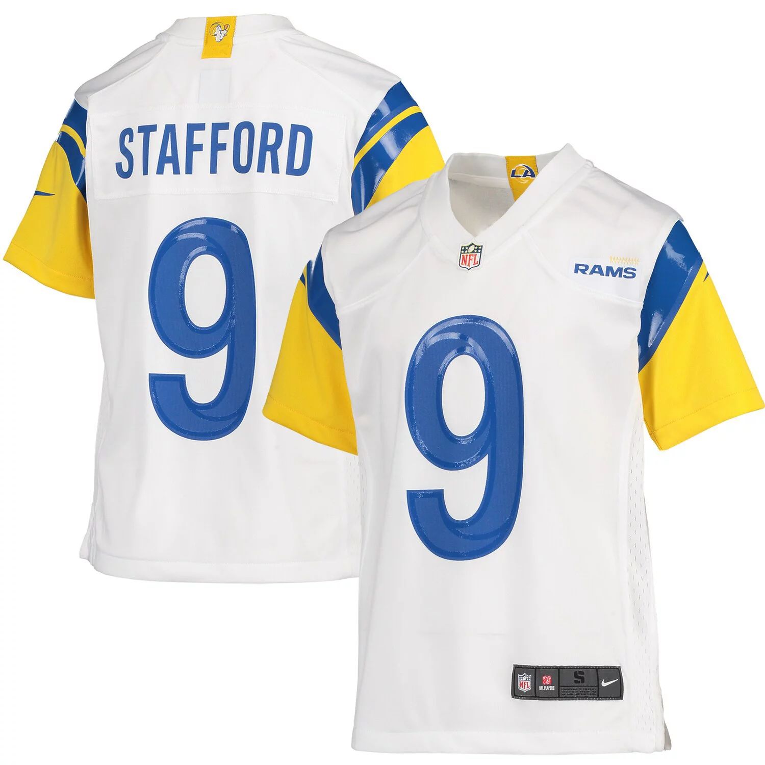 Молодежная футболка Nike Matthew Stafford White Los Angeles Rams Game Nike