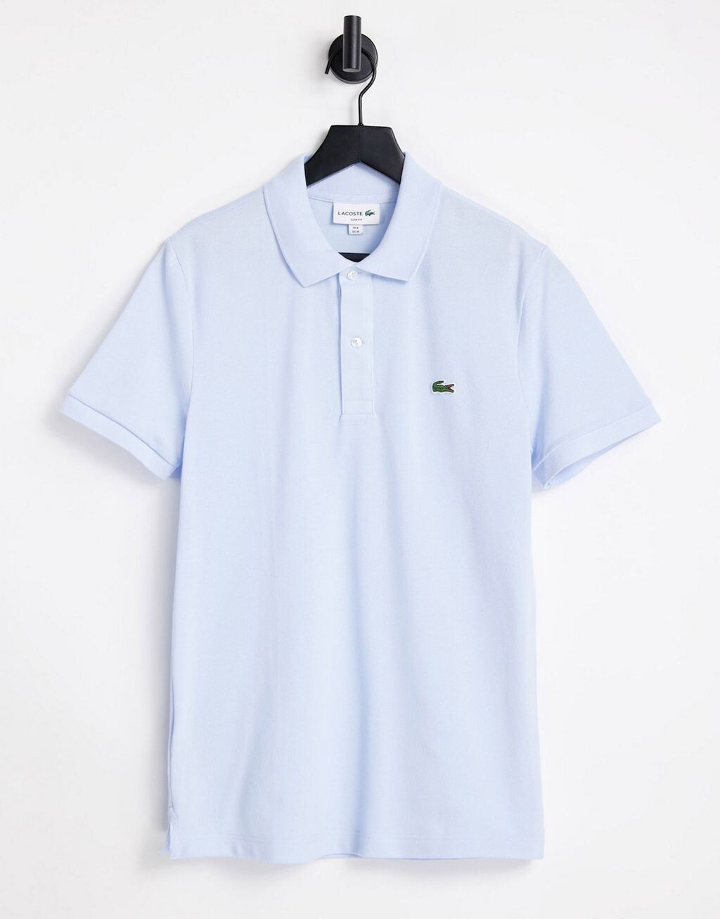 

Рубашка-поло узкого кроя из пике Lacoste бледно-голубого цвета