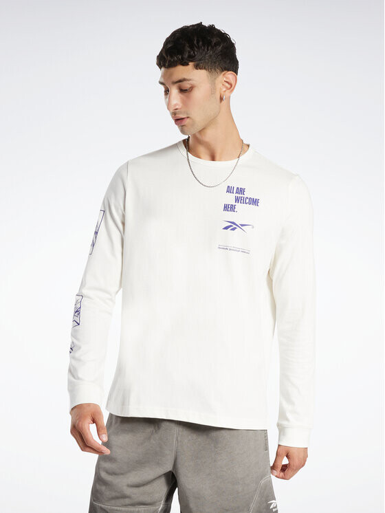 

Свободный крой с длинными рукавами Reebok, белый