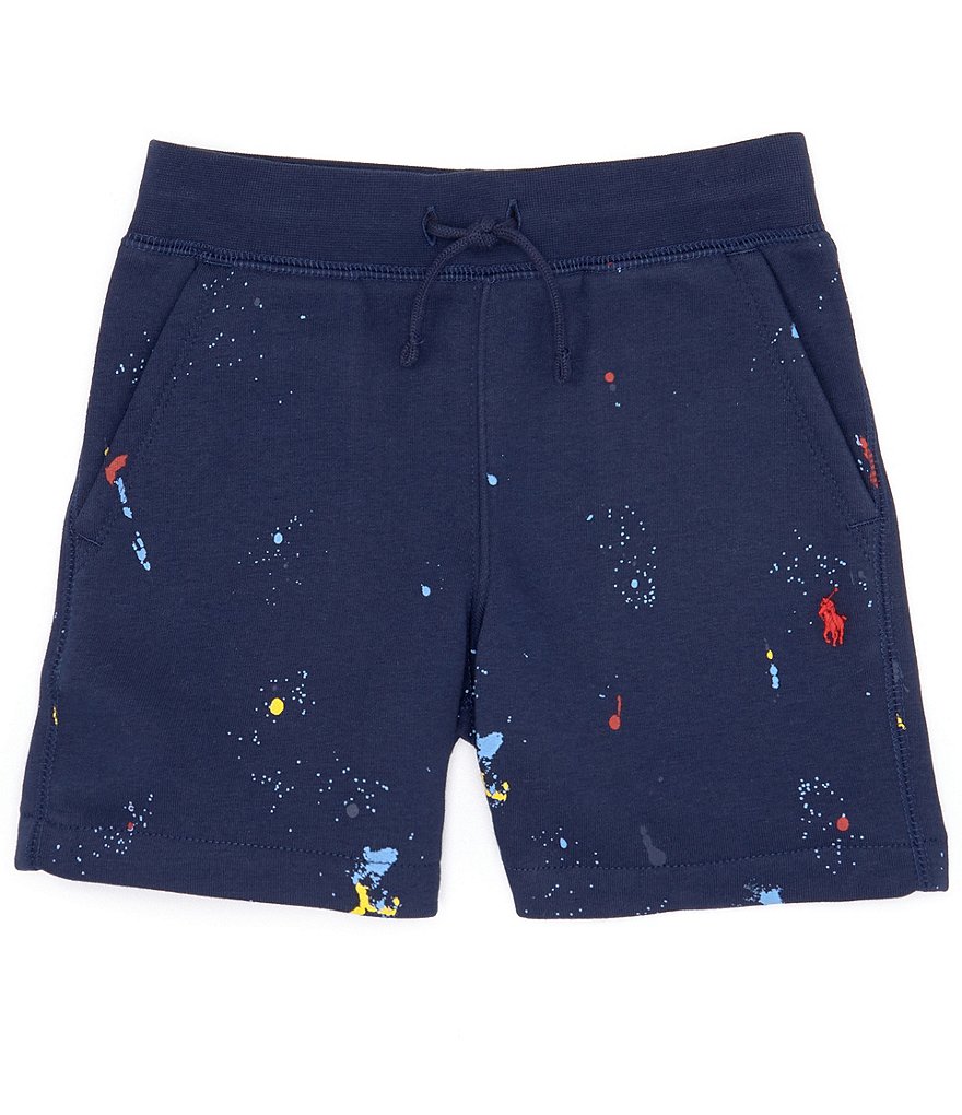 цена Флисовые шорты с защитой от брызг краски Polo Ralph Lauren Little Boys 2T-7, синий