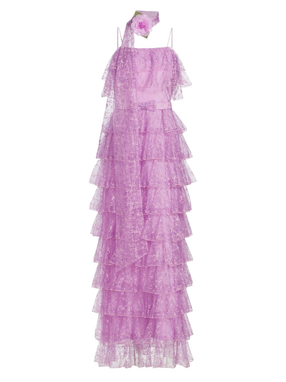 

Многоярусное платье с рюшами Rodarte, фиолетовый