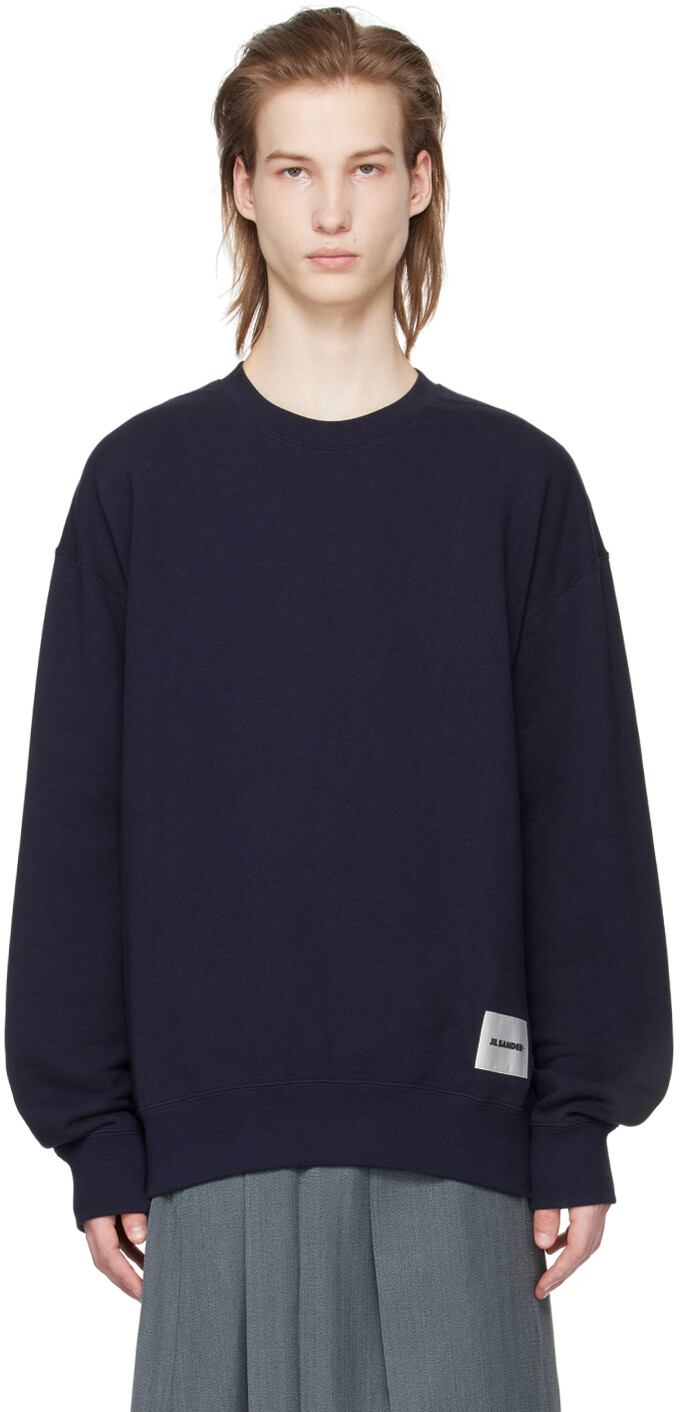 

Темно-синий свитшот с круглым вырезом Jil Sander