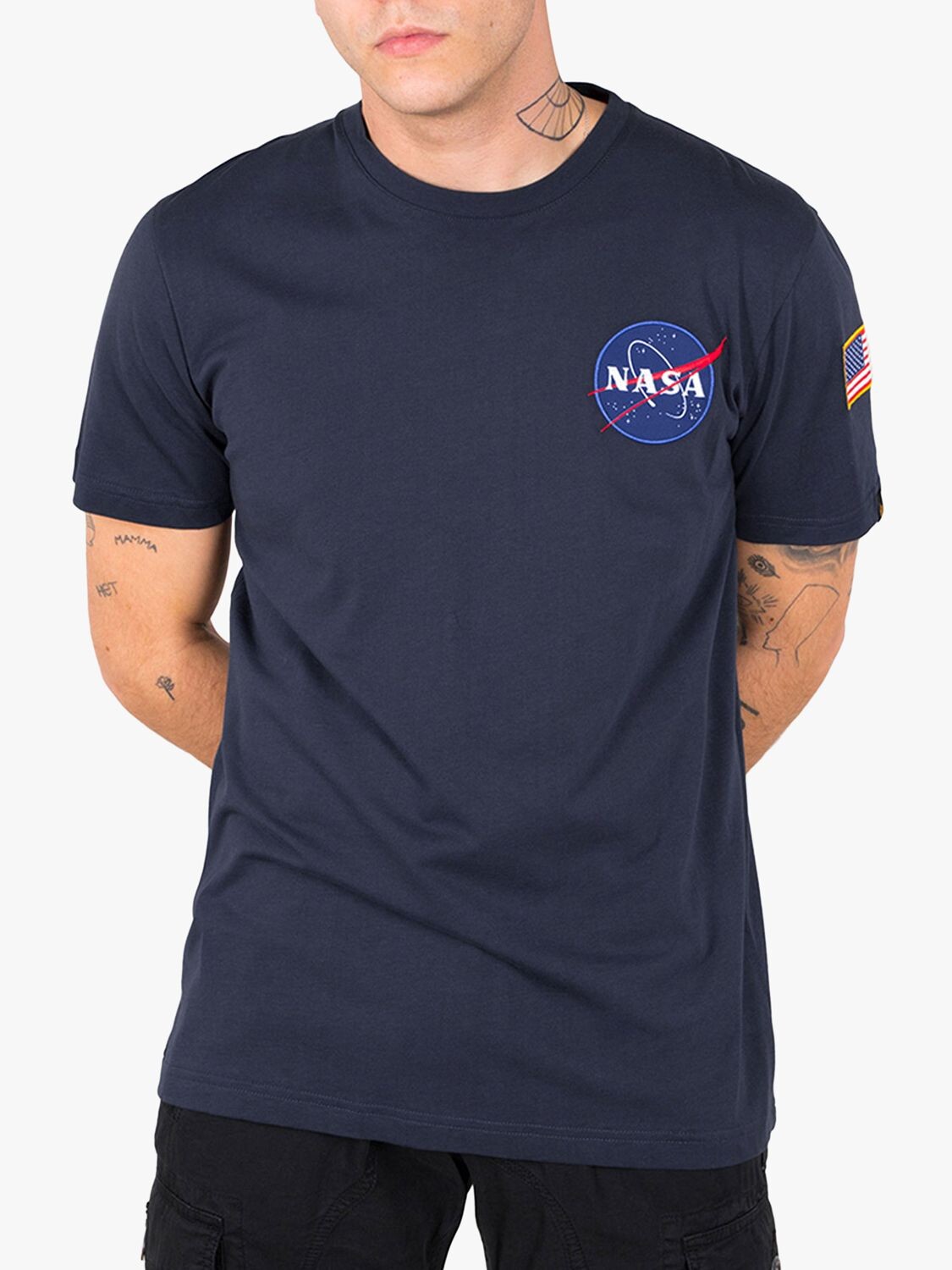 

Футболка с логотипом Alpha Industries X NASA Space Shuttle, темно-синяя, Синий