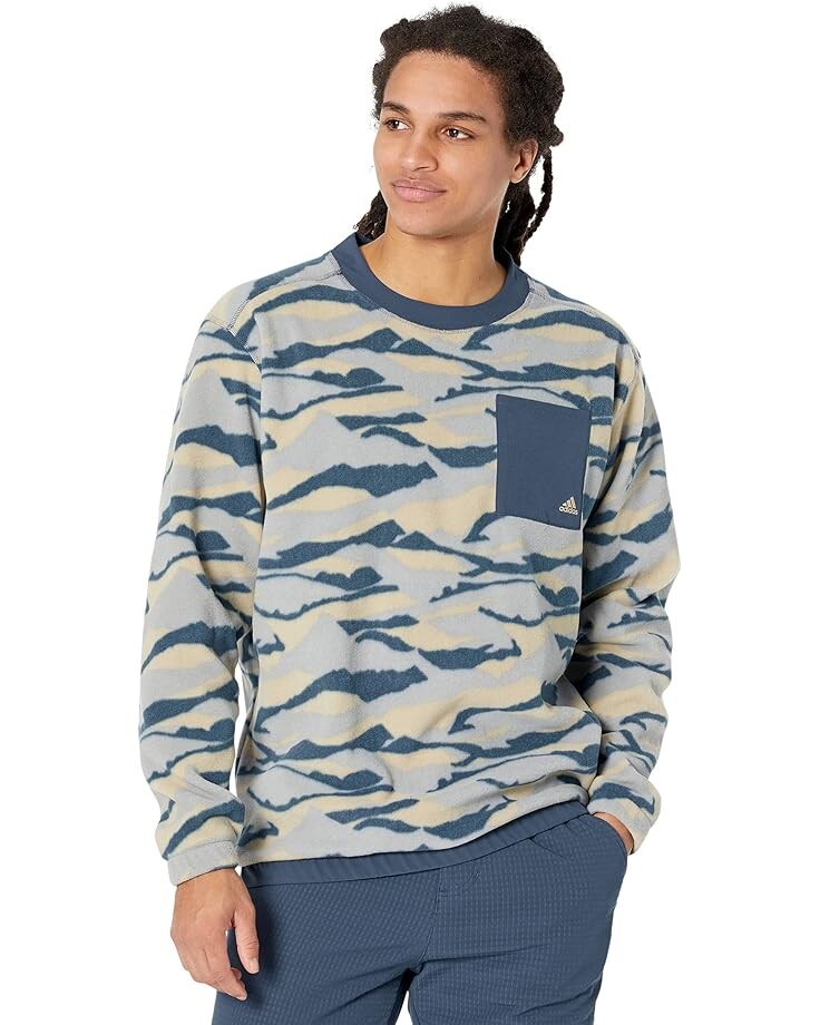 

Толстовка adidas Golf Texture Printed Crew, цвет Hemp