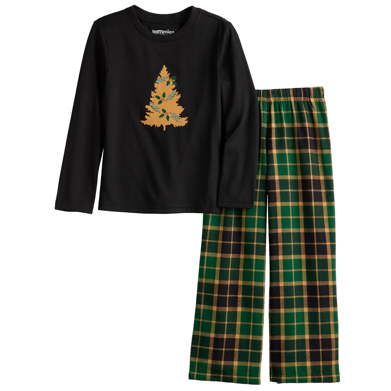 

Пижамный комплект Jammies For Your Families для мальчиков 4–20 лет в клетку Pine Needles & Snow Plaid Jammies For Your Families