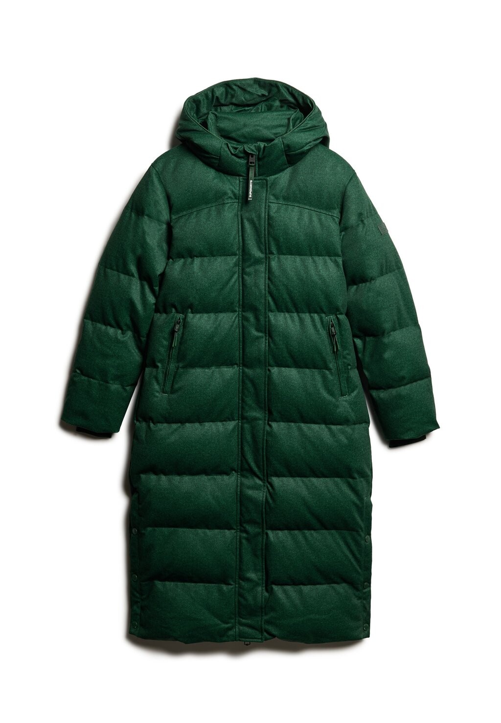 

Зимнее пальто TWEED LONGLINE PUFFER Superdry, зеленый
