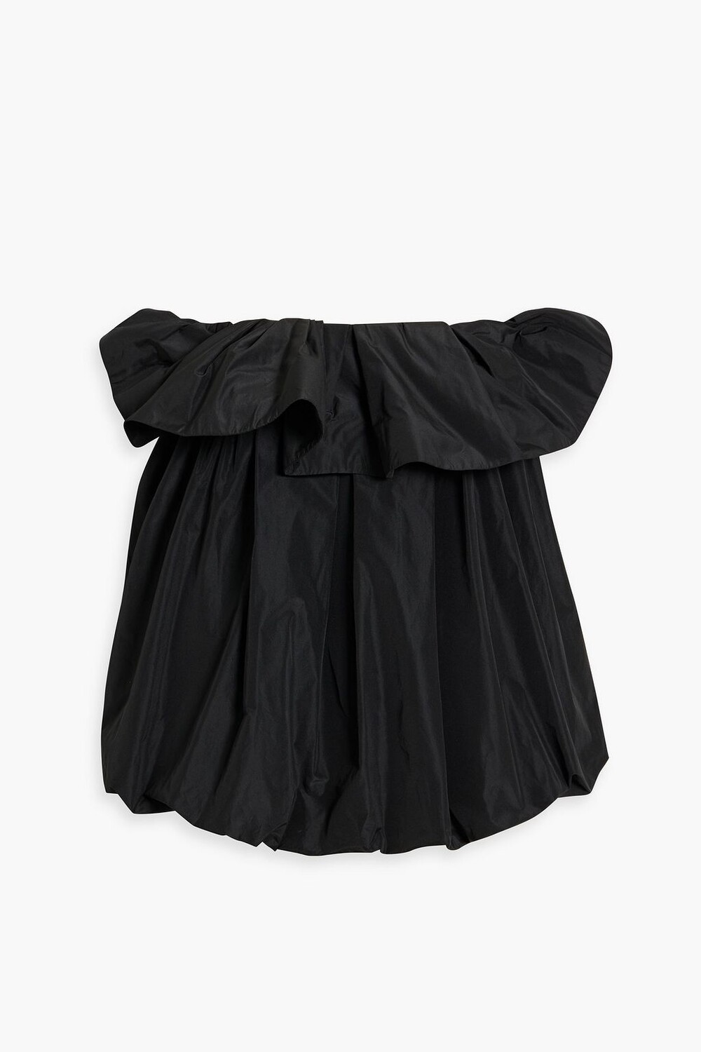 

Топ из тафты без бретелек с оборками и клоке DRIES VAN NOTEN, черный