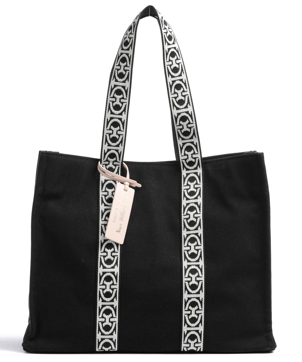 

Сумка-шопер Never Without Bag с лентой, хлопок Coccinelle, черный