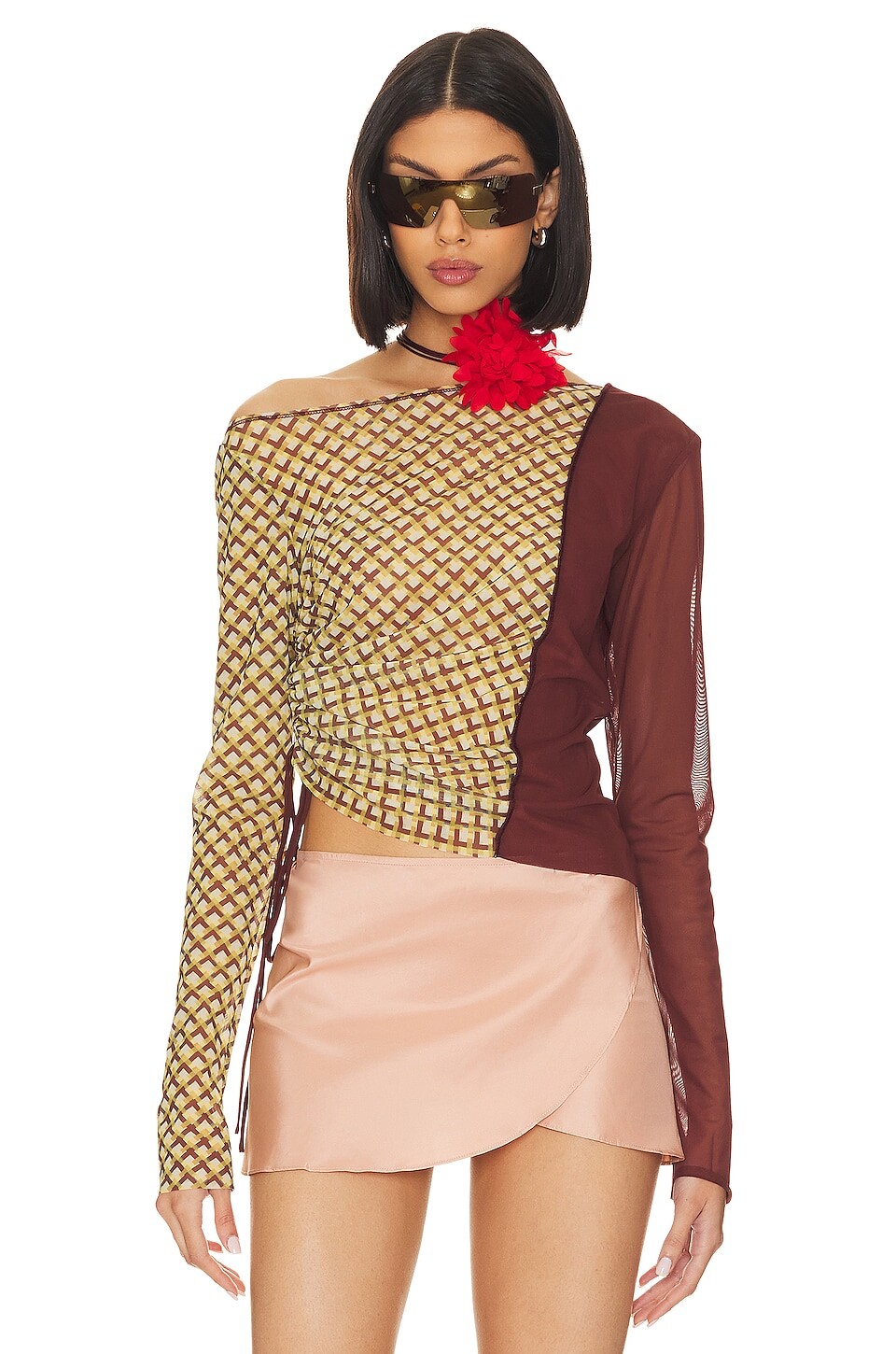 

Топ Bec + Bridge Marcella Long Sleeve, цвет Siena Geo & Plum