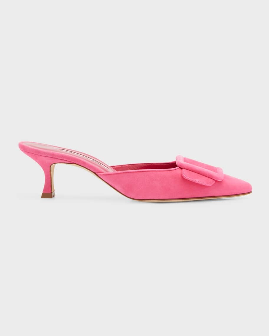 

Замшевые мюли с пряжкой Maysale Manolo Blahnik