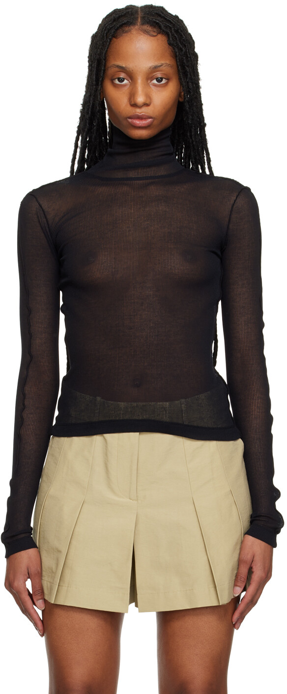 

Черная прозрачная водолазка Helmut Lang, Черный