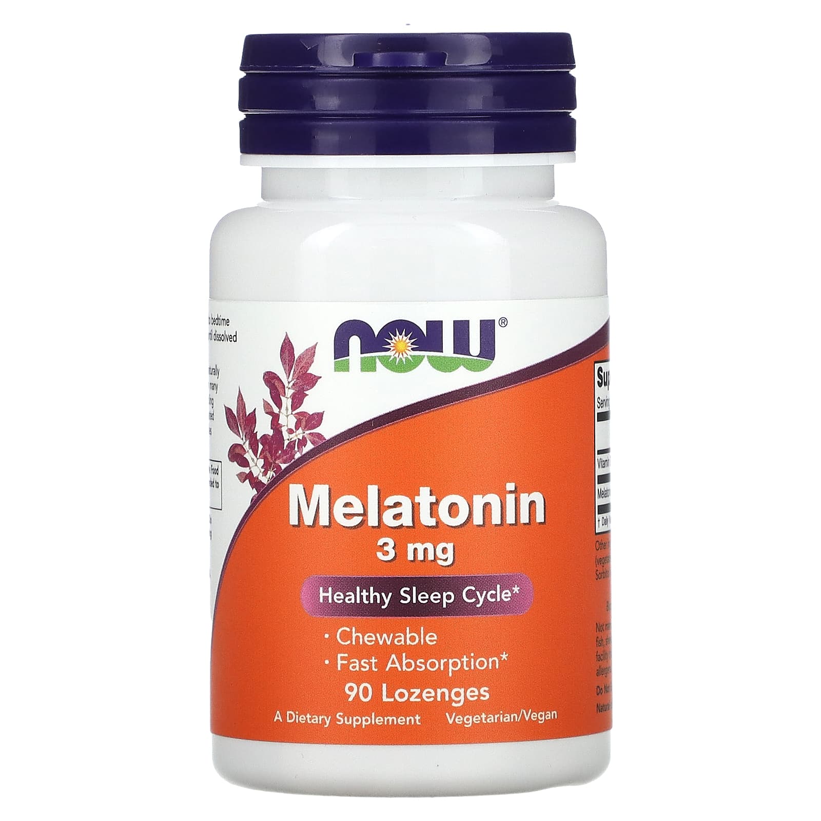 Now Foods Мелатонин (3 мг) жевательный 90 пастилок now foods мелатонин 3 мг 180 пастилок