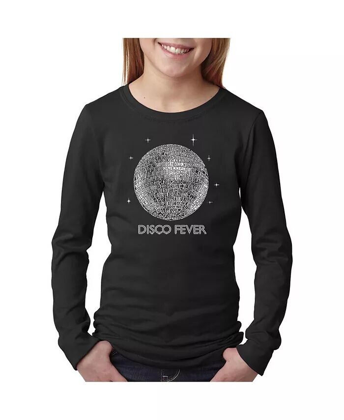 

Футболка с длинным рукавом и надписью Girl's Word Art - Disco Ball La Pop Art, фиолетовый