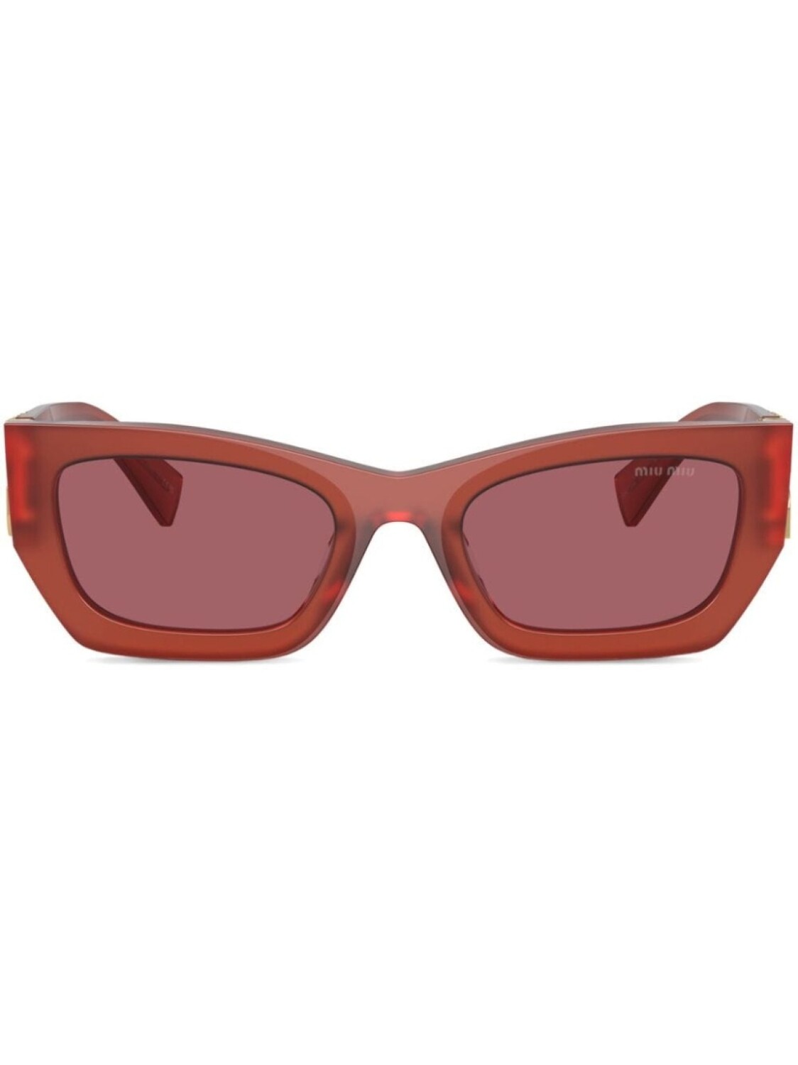 

Miu Miu Eyewear солнцезащитные очки Glimpse в прямоугольной оправе, красный