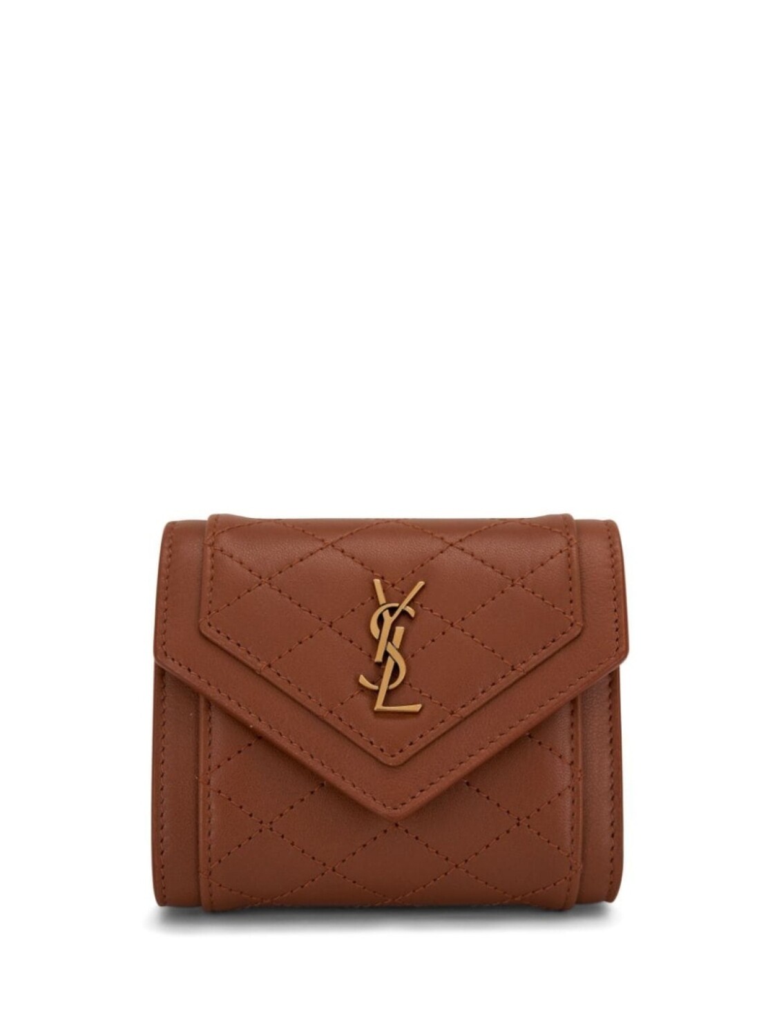 

Saint Laurent стеганый кошелек Gaby, коричневый