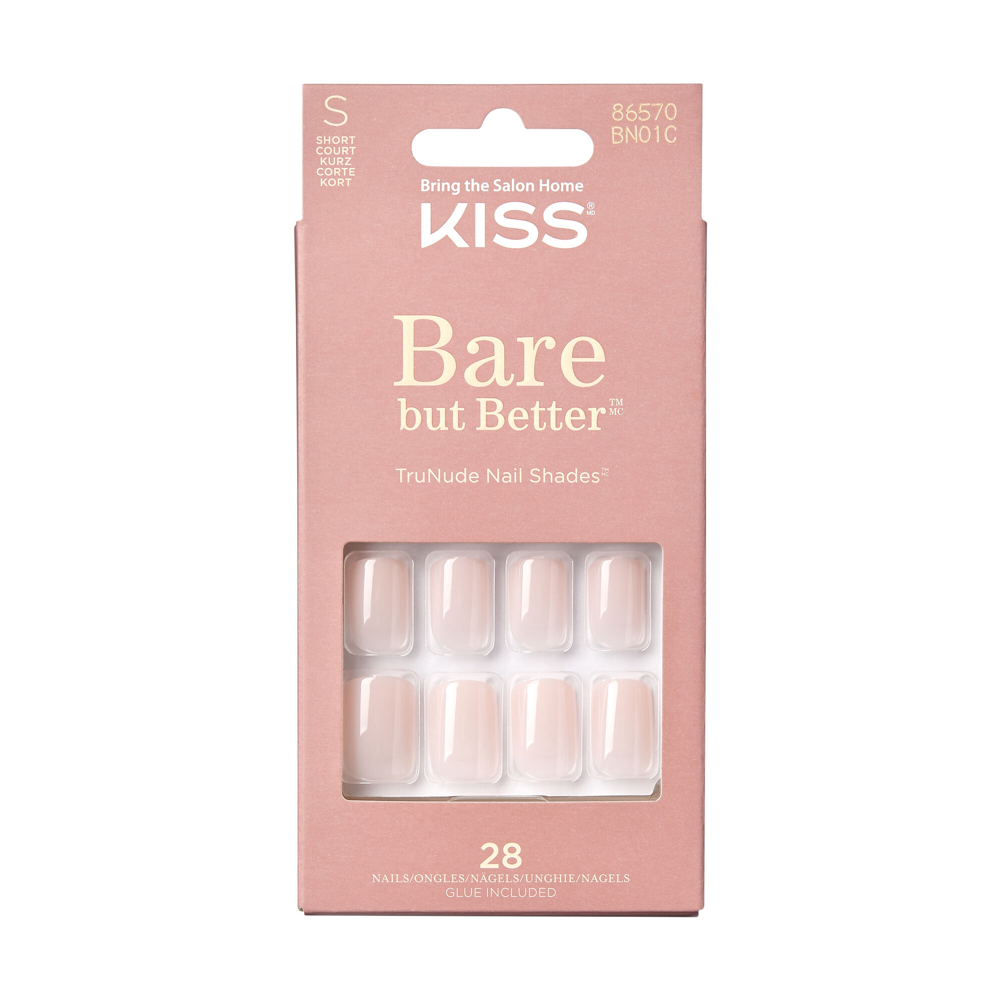 самоклеящиеся ногти kimmawestruck kiss kimm01 1 упаковка Накладные ногти nudies Kiss Bare But Better, 1 упаковка