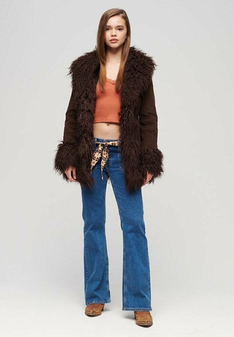 

Зимнее пальто Superdry АФГАНСКИЙ, цвет dark brown cord