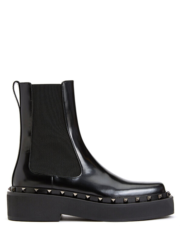 

Черные женские кожаные ботинки Valentino Garavani