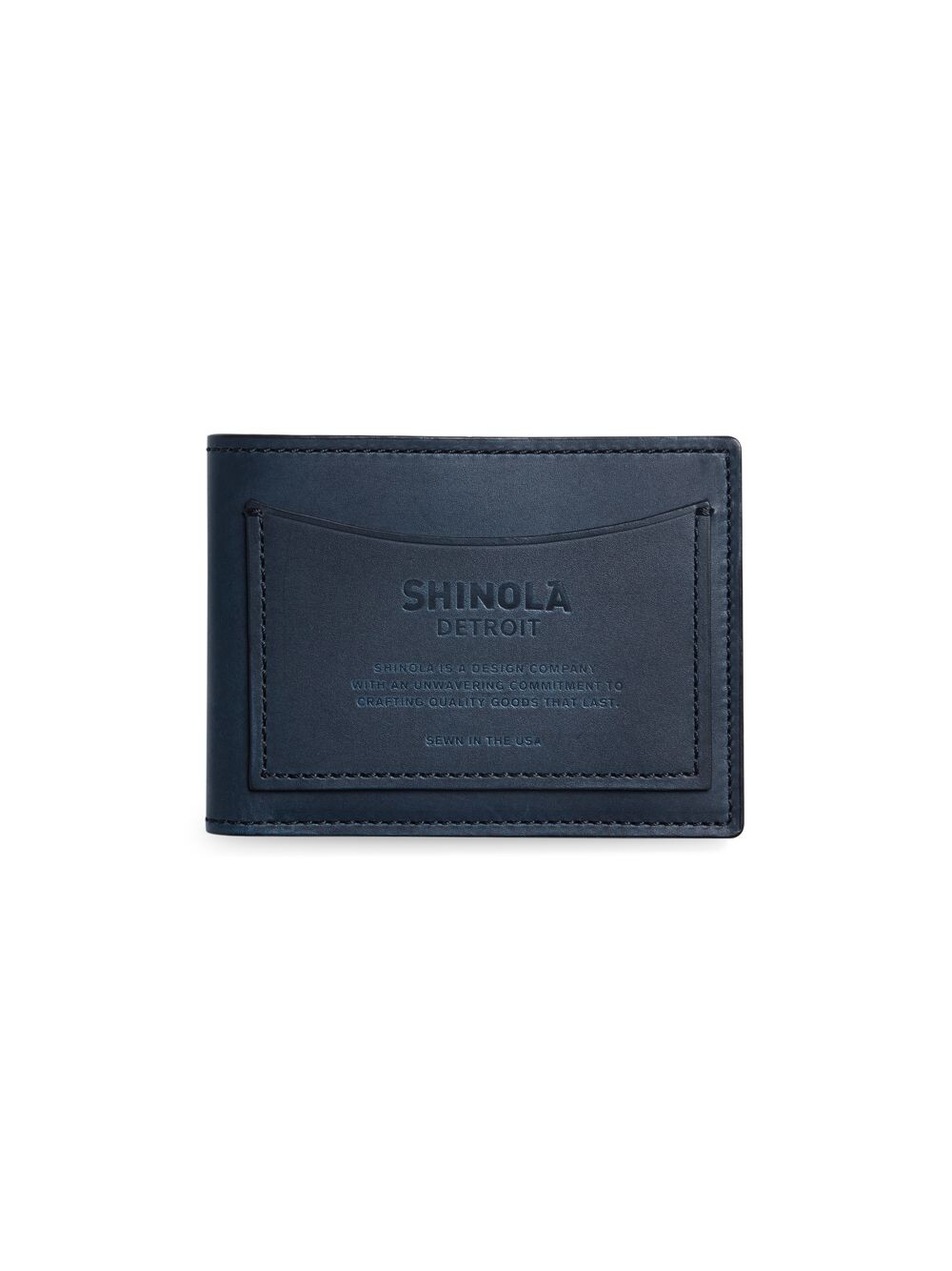 

Кожаный бумажник в два сложения Shinola, нави