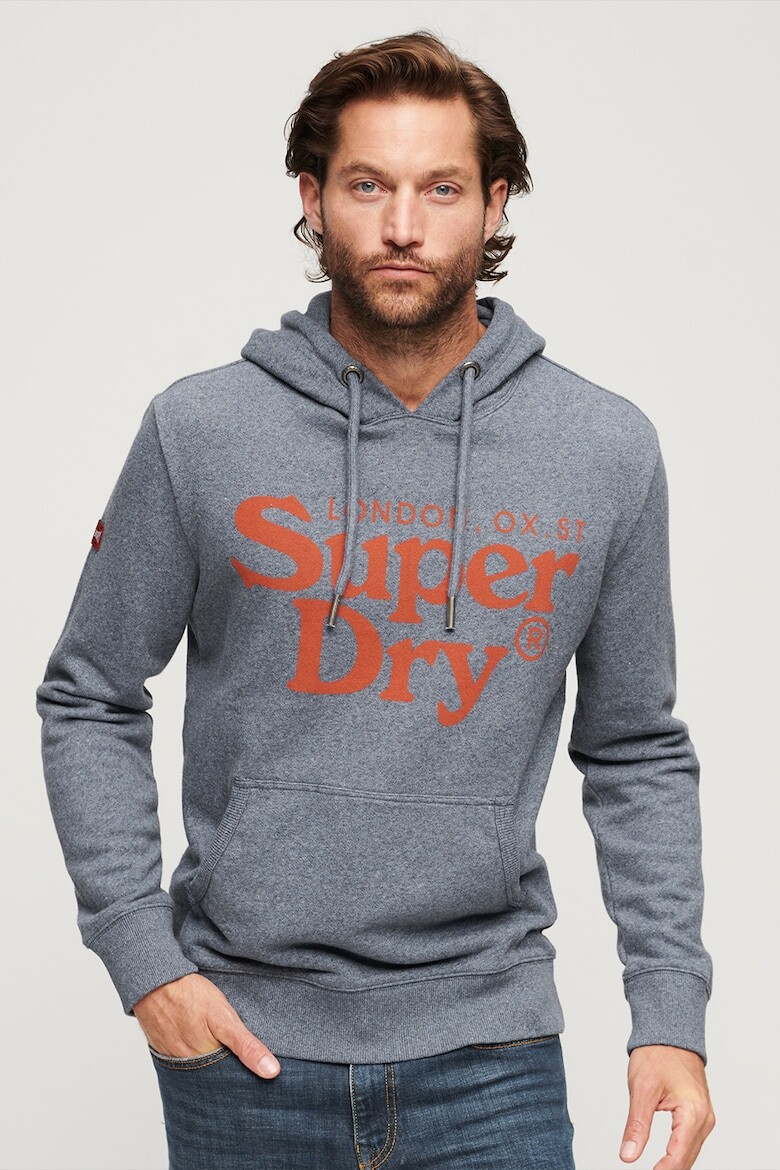 

Толстовка с логотипом и карманом-кенгуру Superdry, серый