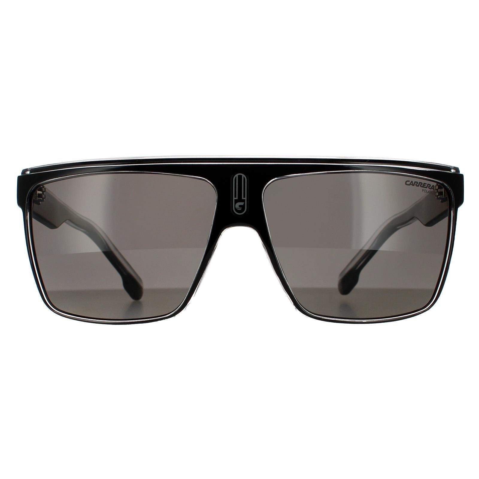 Черные серые поляризованные солнцезащитные очки Shield с кристаллами Carrera, черный