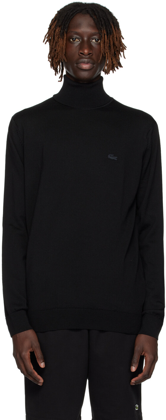 

Черная полосатая водолазка Lacoste, Черный