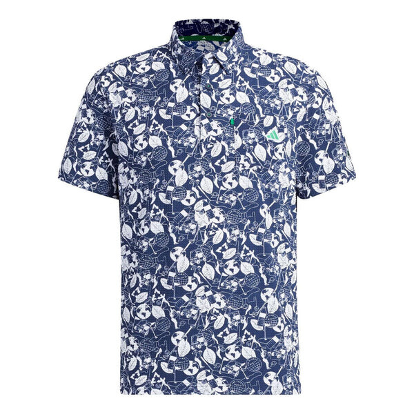 

Рубашка поло play green graphic golf polo shirt Adidas, синий