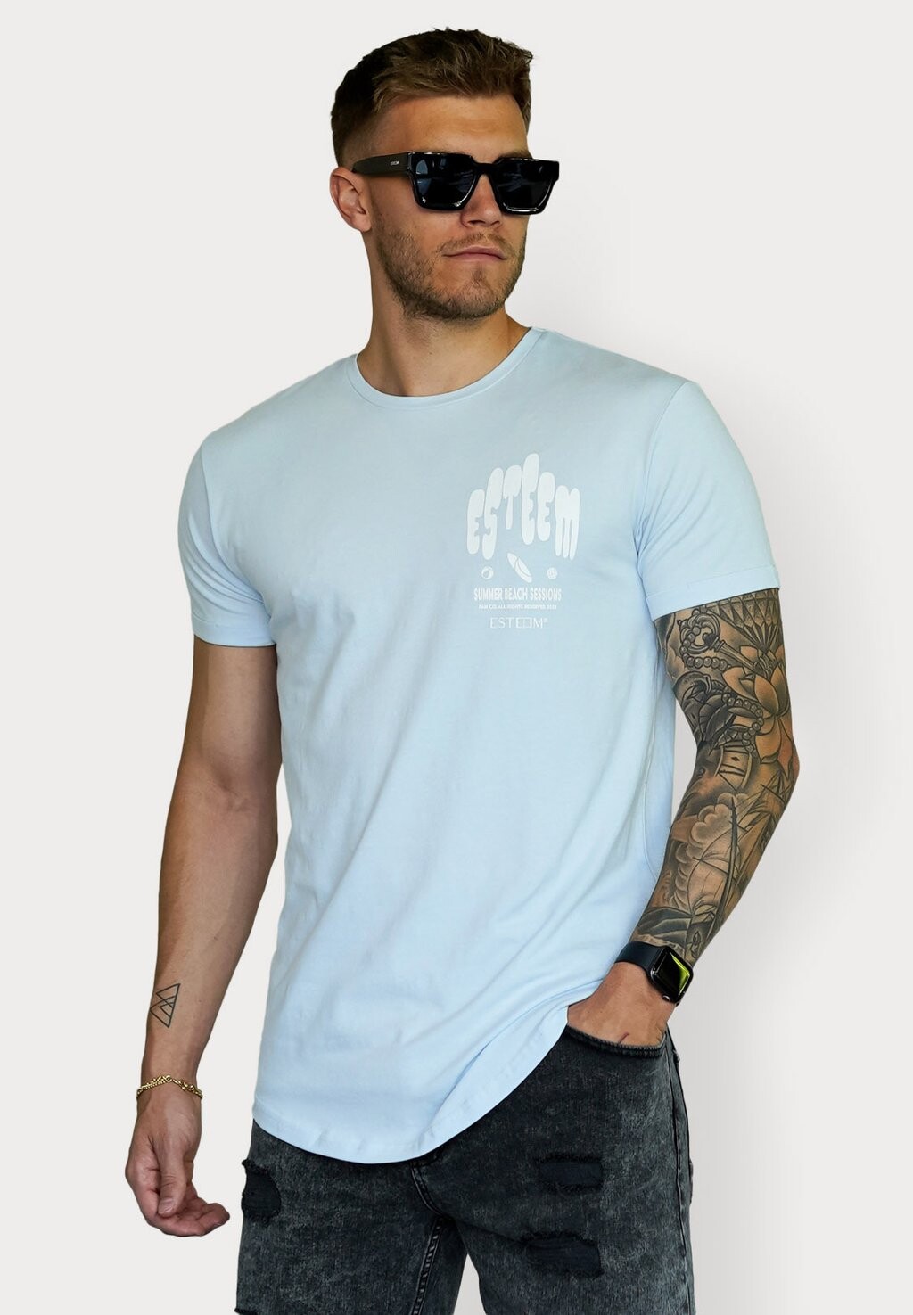 

Футболка с принтом BEACH SESSIONS LOGO ESTEEM, цвет lightblue