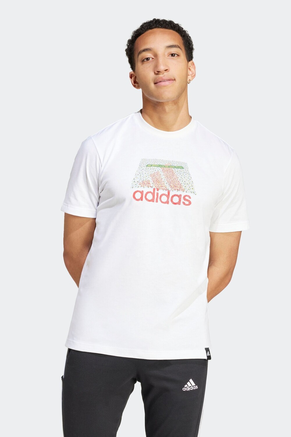 

Футболка с графическим кодом Adidas, белый
