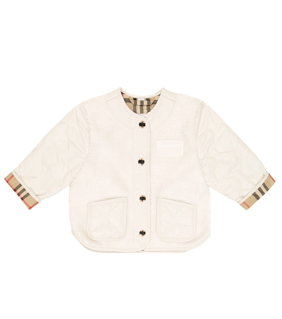 

Детская куртка из искусственной овчины Burberry Kids, белый