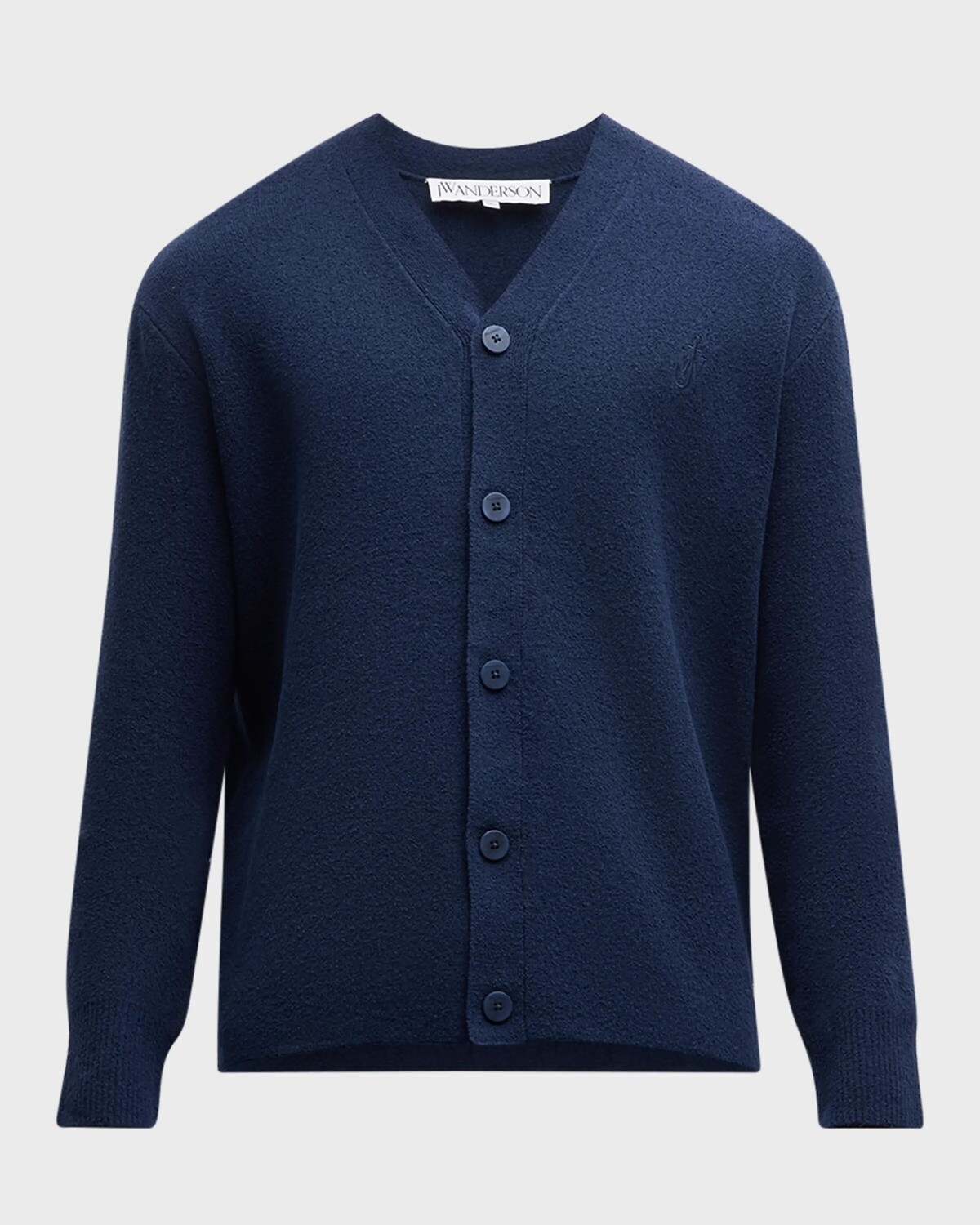 

Мужской однотонный кардиган букле Jw Anderson, темно-синий