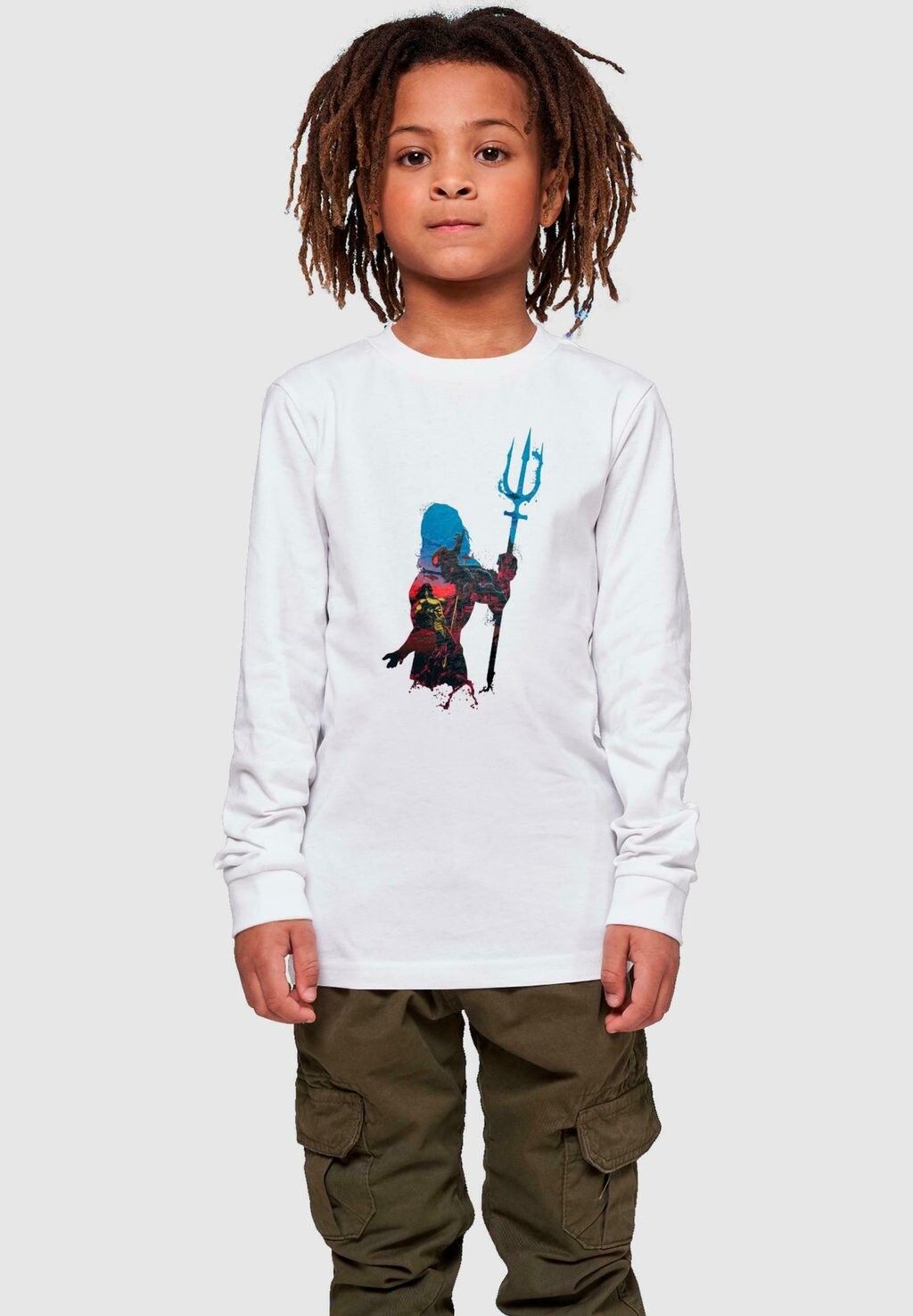 

Топ с длинными рукавами AQUAMAN-BATTLE SILHOUETTE ABSOLUTE CULT, цвет white